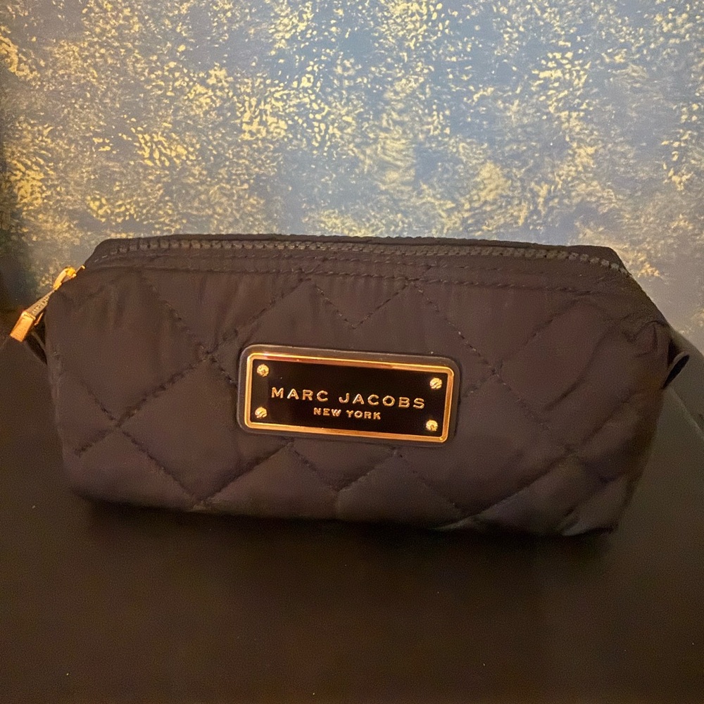 Marc Jacobs Quilted Black Pouch with Gold Accents